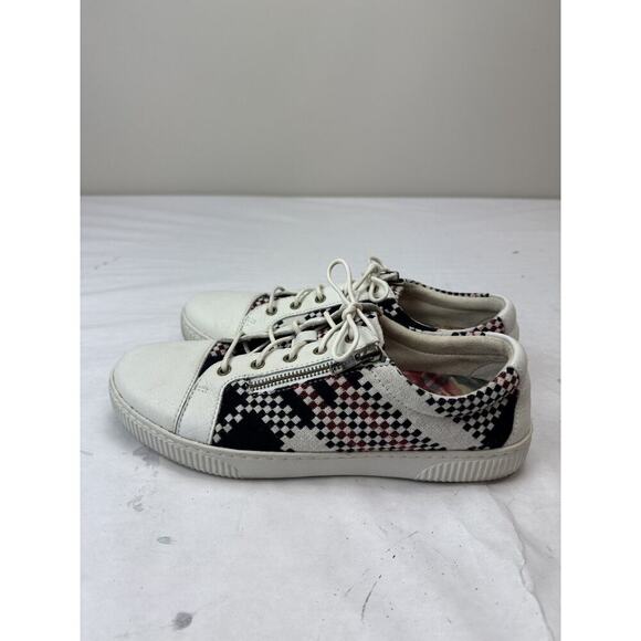 Born Tamara Sneakers Women's Size 10 Blue Red Plaid Checkered Preppy Comfort - Picture 5 of 12